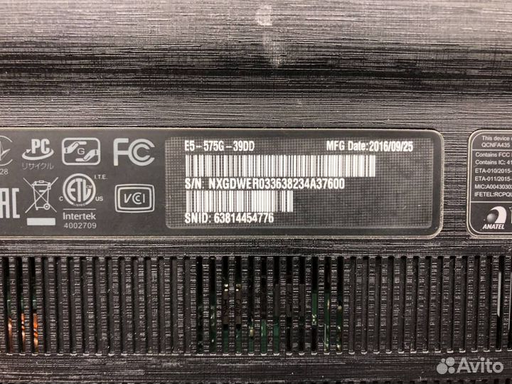 Ноутбук acer e5-575g-39dd разбор