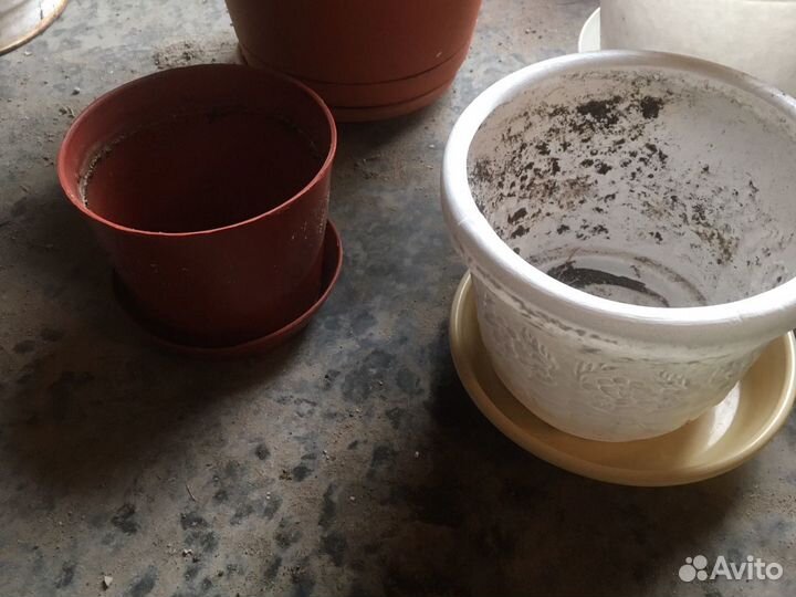 12шт Горшки для цветов с подставками