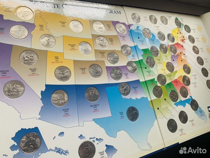 Коллекция монет (50 центов) разных штатов США