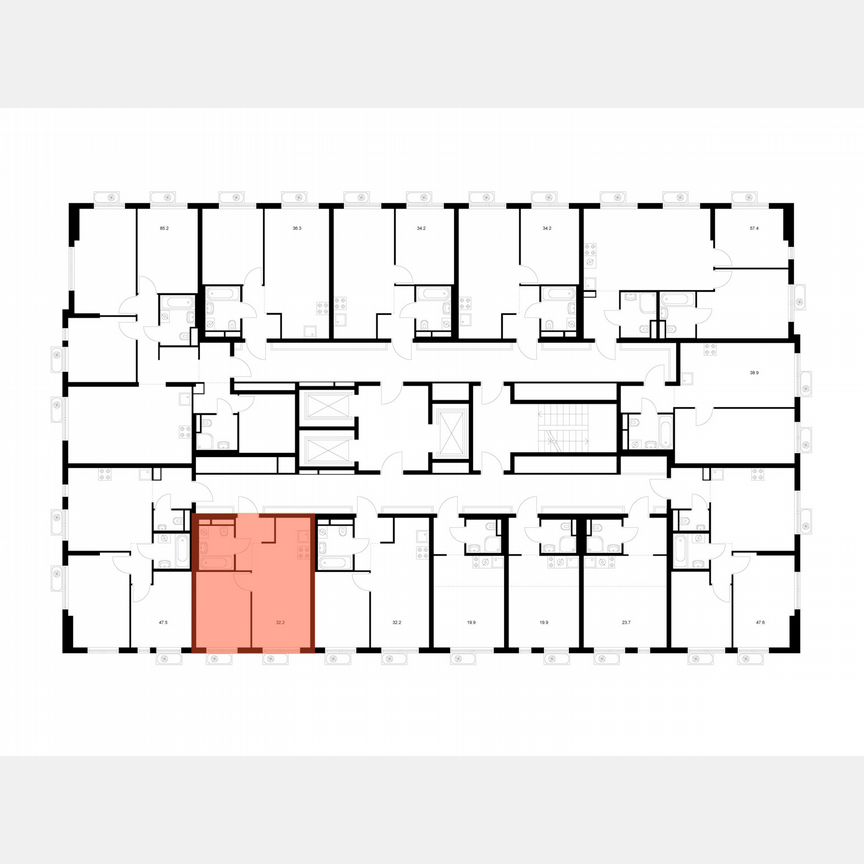 1-к. квартира, 32,2 м², 13/24 эт.