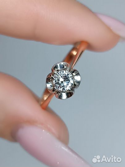 Кольцо тюльпан бр-т - 0,35 ct