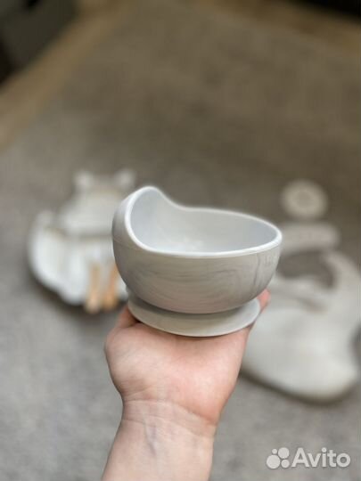 Набор детской силиконовой посуды новый