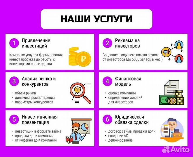 Помощь в привлечении инвестиций