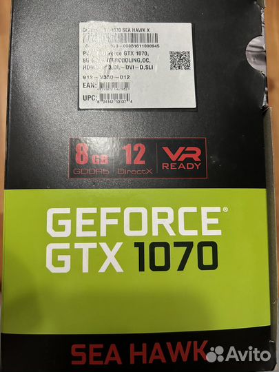 Видеокарта gtx 1070 8gb seahawk