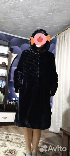 Шуба мутоновая с капюшоном 50 52