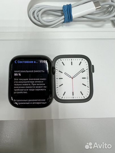 Смарт часы apple watch 7 45mm 95акб