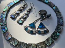 Украшения с Бали перламутр серебро серьги, ожерель