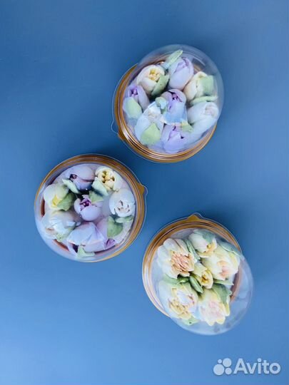 Зефирные цветы в коробке