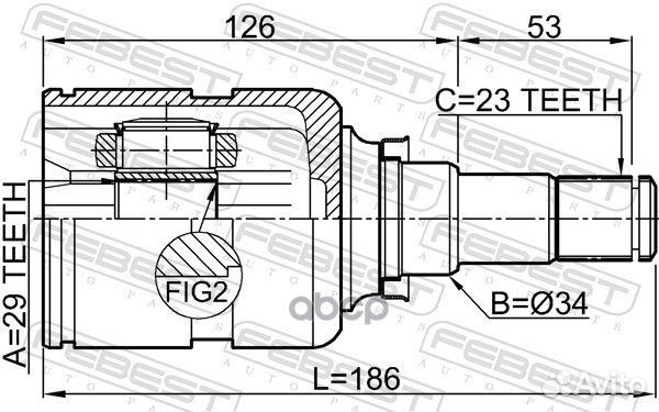 ШРУС внутренний 29X34X23 toyota corolla/matrix