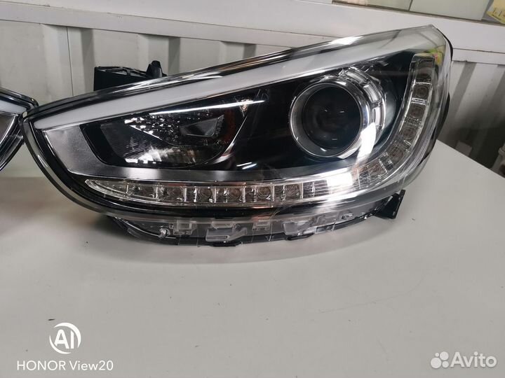Хендай солярис Hyundai solaris фара линза дхо LED