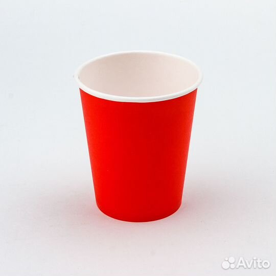 Стакан картонный 250мл 1-сл. красный 
