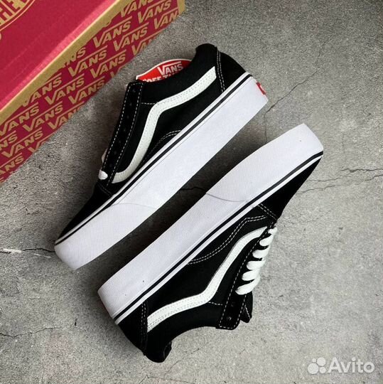 Vans Old Skool Platform Black White