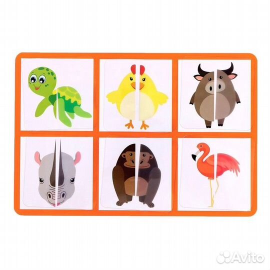 Умное лото Половинки - пластик карточки 2+