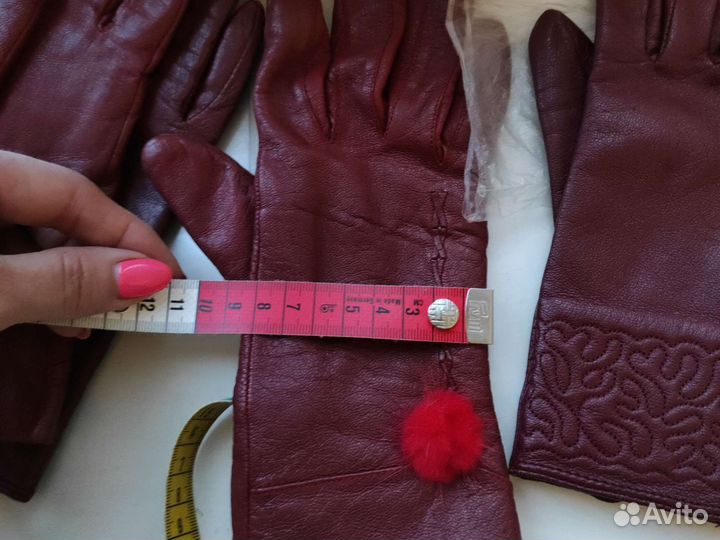 Перчатки женские кожаные