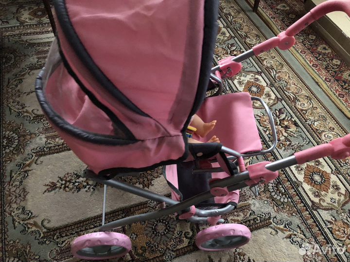 Детская коляска с пупсом, новая