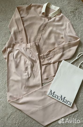 Брючный костюм Max Mara, шёлк, хлопок, р.M