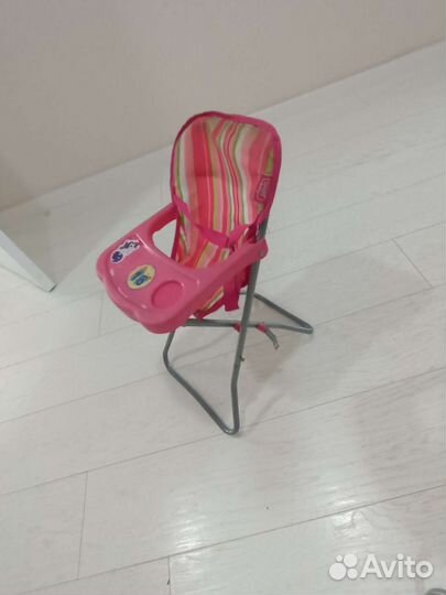 Качели, стульчик, кроватка для кукол