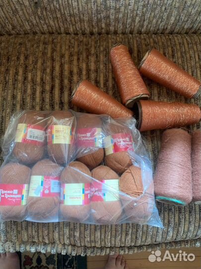 Пряжа для вязания шерсть, мохер, люрекс