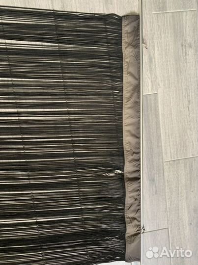 Штора декоративная на дверь «Нитки» цвет шоколад