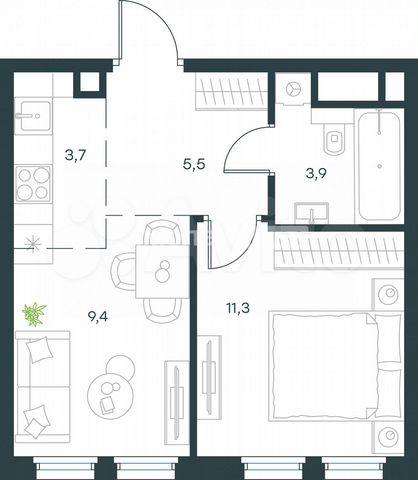 1-к. квартира, 33,8 м², 14/30 эт.