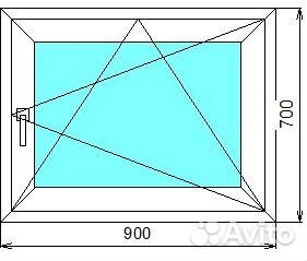 Окно пвх 900*700