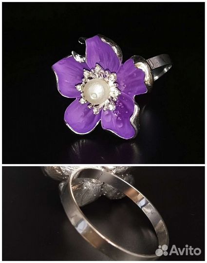 Кольца для салфеток фиолетовый цветок сервировка