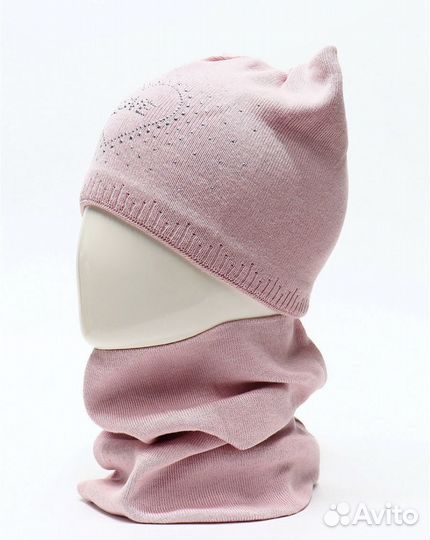 Комплект шапка и снуд для девочки новый