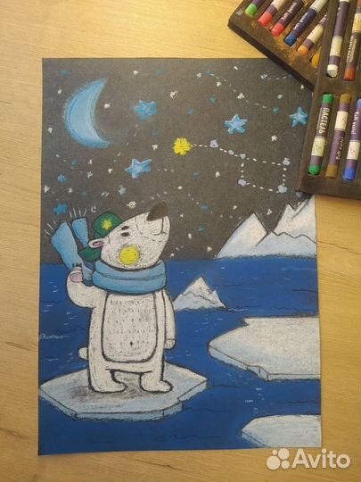 Картина пастелью для детской