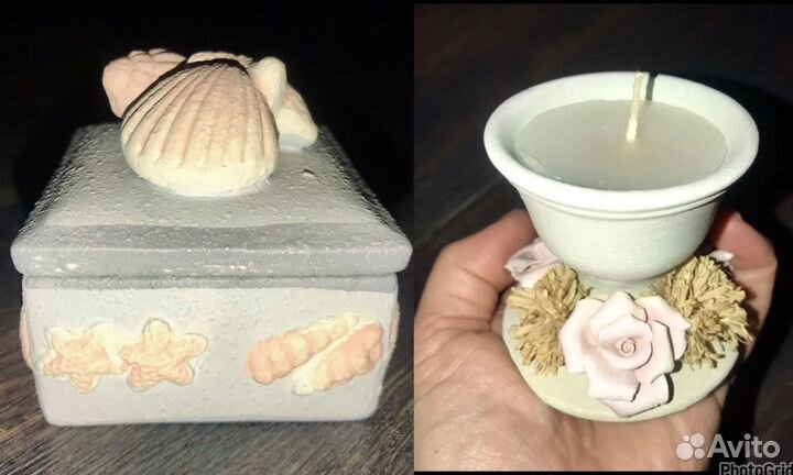 Подсвечник со свечой - 2 шт