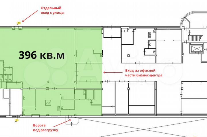 Офис/шоу-рум в бизнес-центре, 396 м²