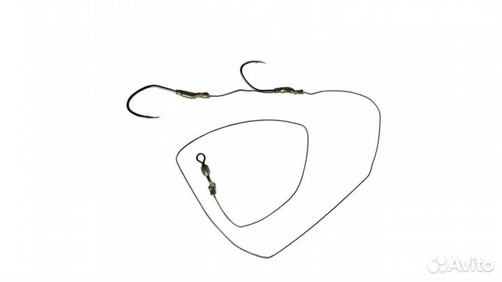 Оснастка на сома NEW 2 крючка 6/0-4/0 80 см 150 кг