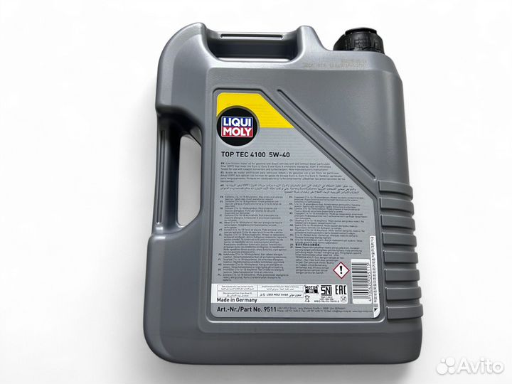 Масло моторное liqui moly TOP TEC 4100 5W40 5L