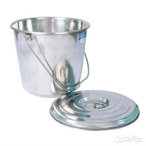 Ведро из нержавеющей стали 12 л с крышкой