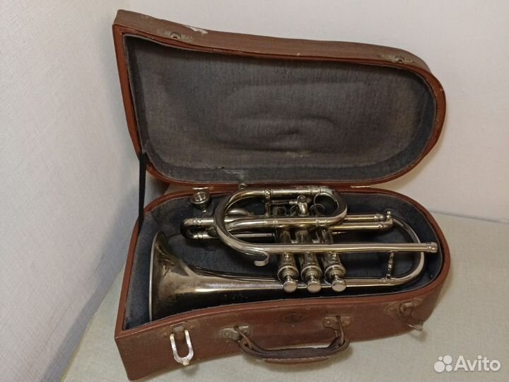 Корнет духовой в футляре 1960 Ленинград зд ми