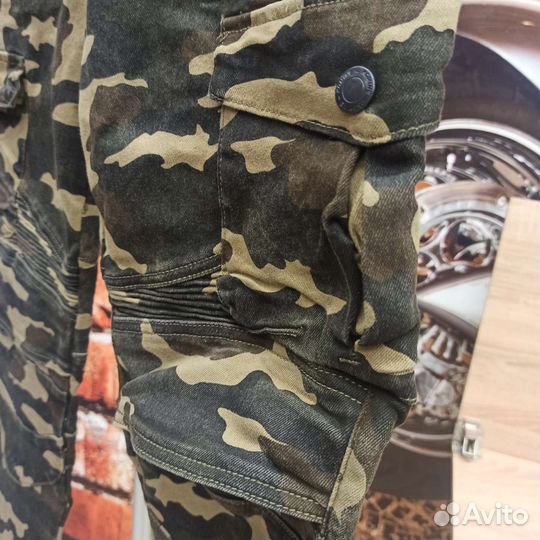 Японские Штаны камуфляж с мотозащитой