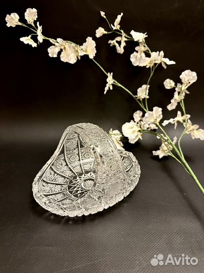 Ваза хрустальная корзинка. конфетница