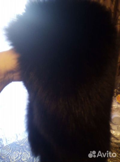 Меховой воротник песец черный