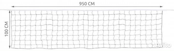 Сетка волейбольная 9.5*1 м ячейки 10*10