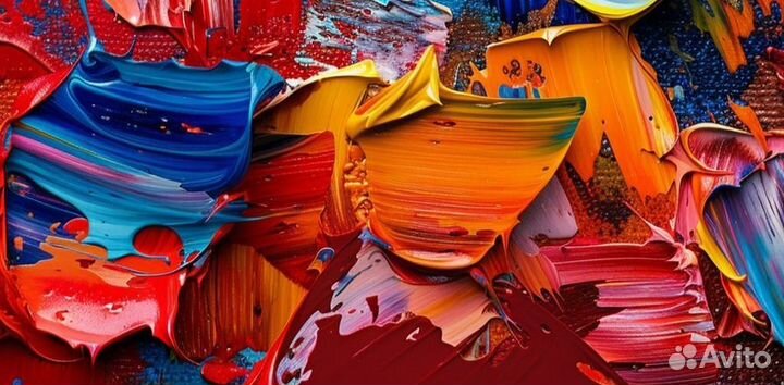 Яркая картина мазками вибрации красок Талант