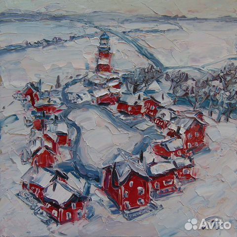 Картины маслом пейзаж море маяк горы яхты импасто