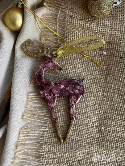 Набор елочных игрушек из эпоксидной смолы