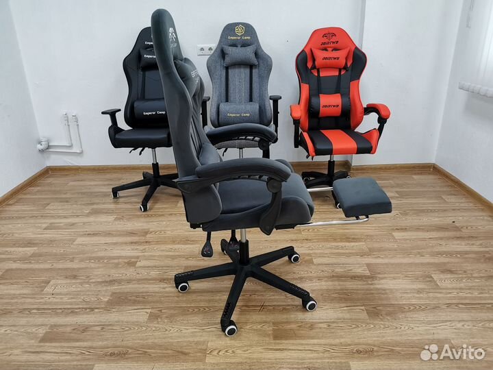 Компьютерное кресло игровое ткань. Темно серый