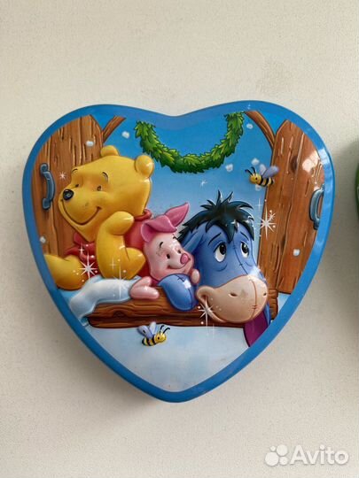 Дисней Disney жестяные баночки сердечки коробочки