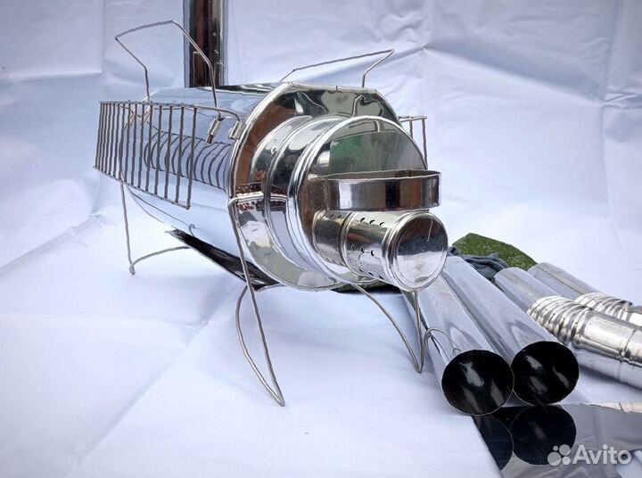 Печь туристическая Кабанчик на 15 л. с решетками