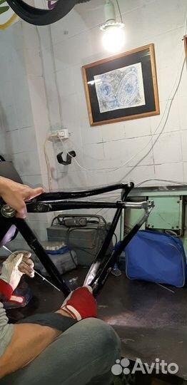 Велосипедная рама,запчасти,ремонт, окрас порошком