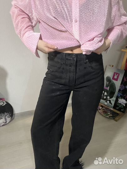 Джинсы прямые черные XS