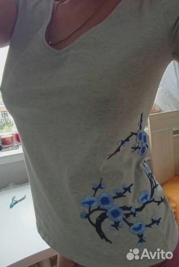 Сакура вышивка наклейка