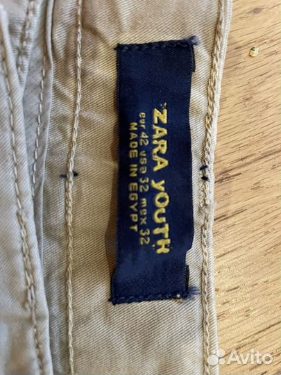 Шорты бежевые мужские хлопок Zara Jeans