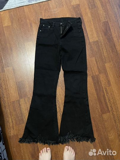 Джинсы клёш с небольшим начесом