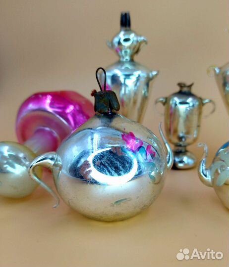 Ёлочные игрушки Самовар с чайником СССР